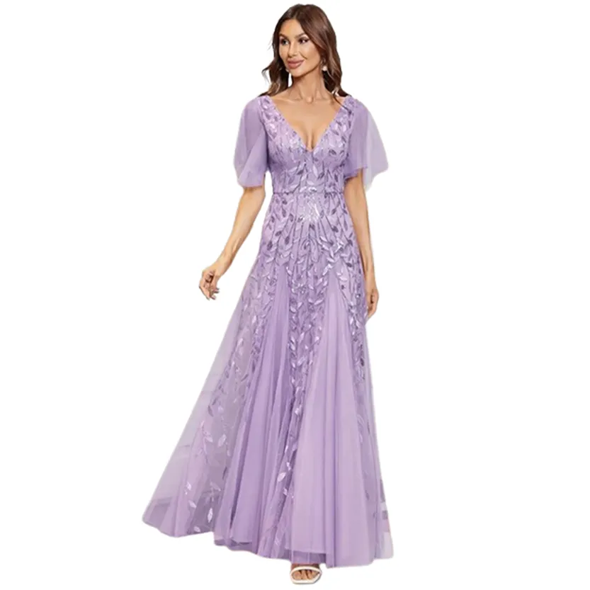 Funki Buys | Dresses | Women's Long Sequin Lace Formal Dress