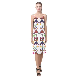 Geometric Floral Spring - White Alcestis Slip Dress
