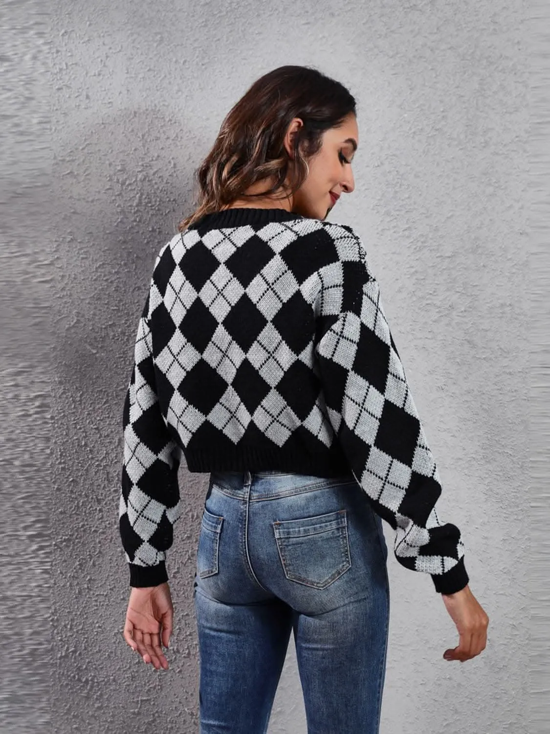 Geometric print cardigan - acrylic