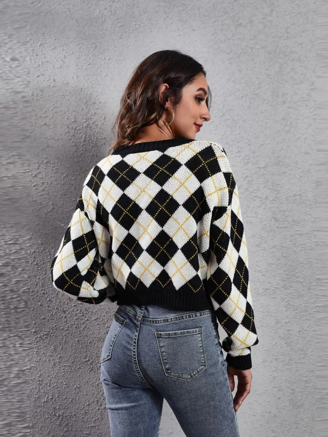 Geometric print cardigan - acrylic