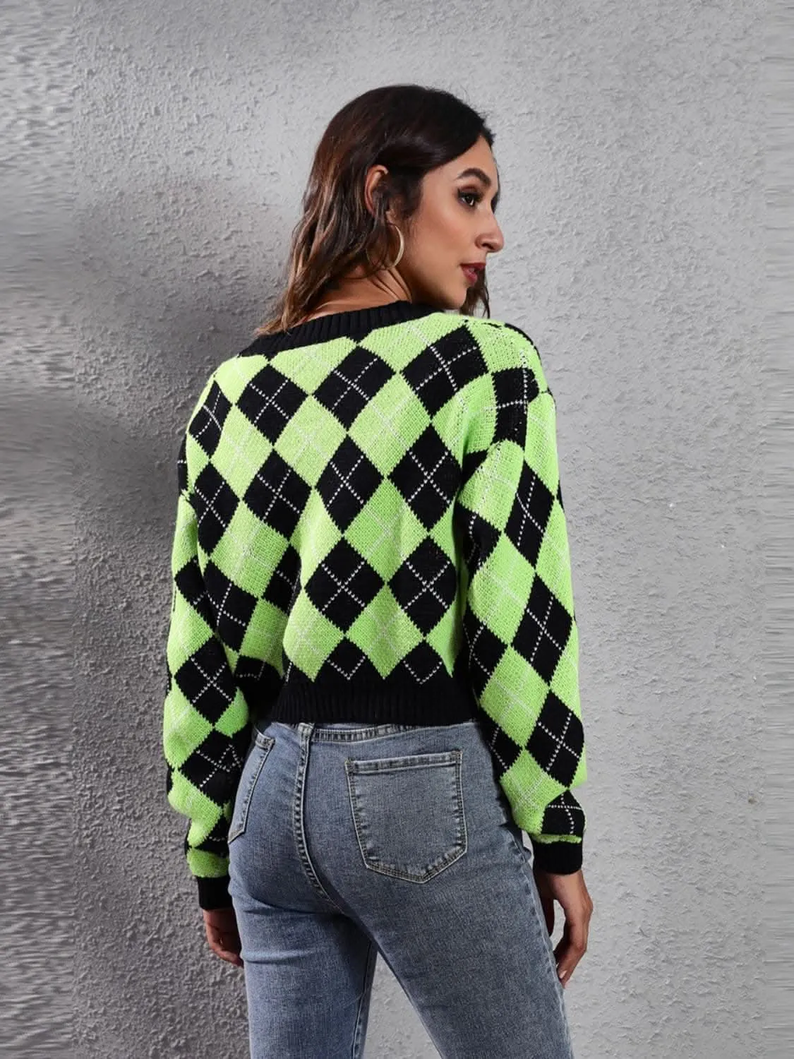 Geometric print cardigan - acrylic