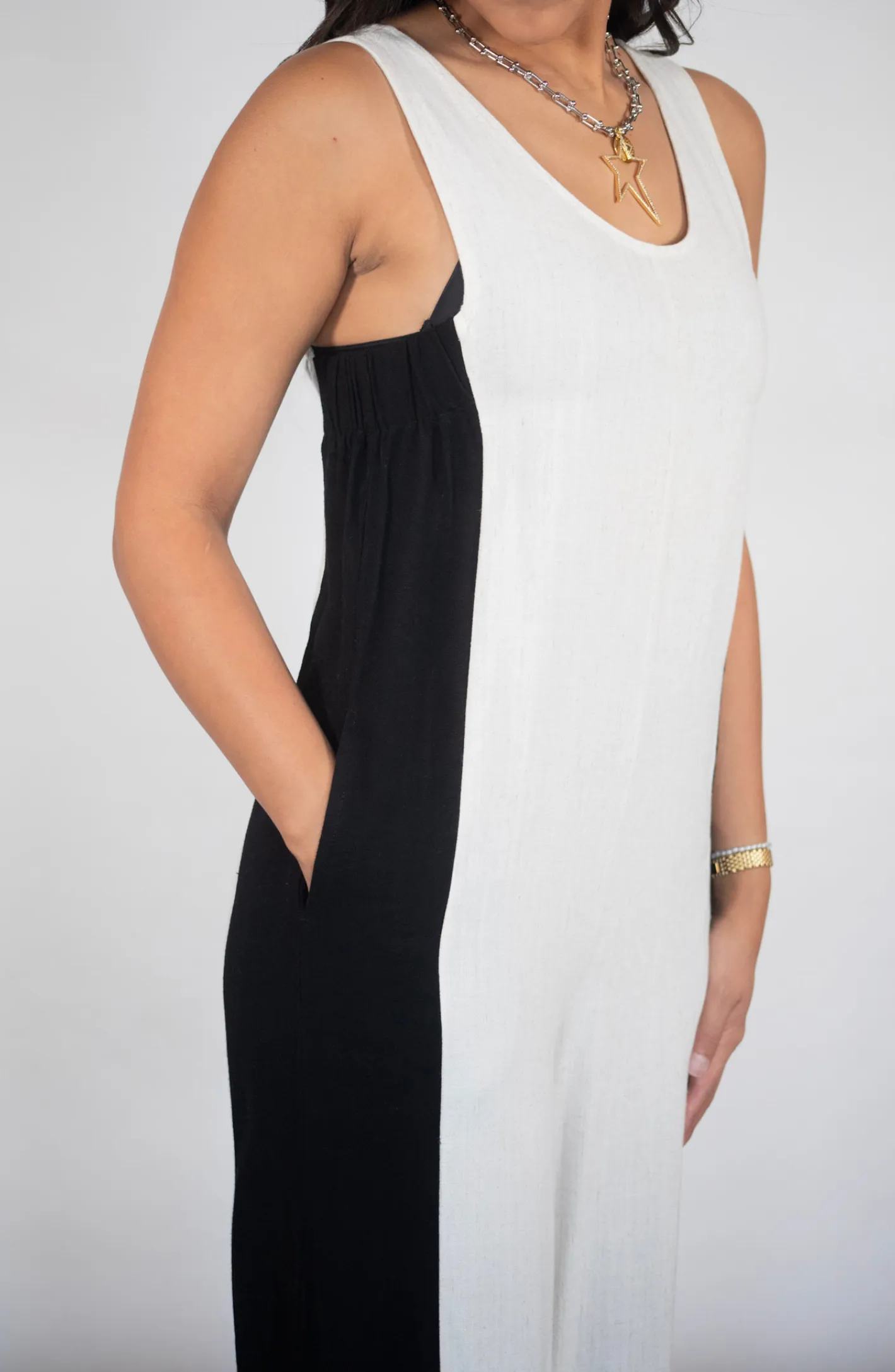 Give It Meaning Cream And Black Jumpsuit