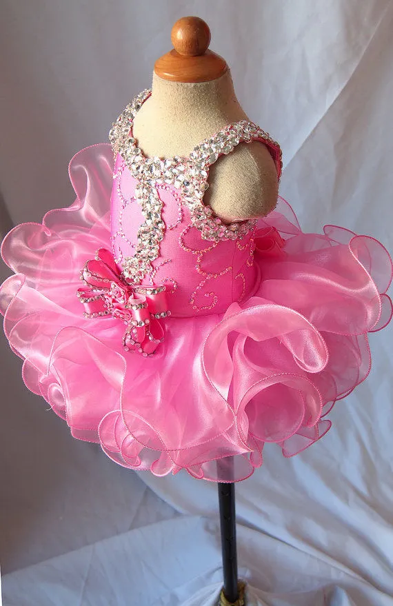 Glitz Beaded Bodice Little Princess/Toddler Cupcake Pageant Dress