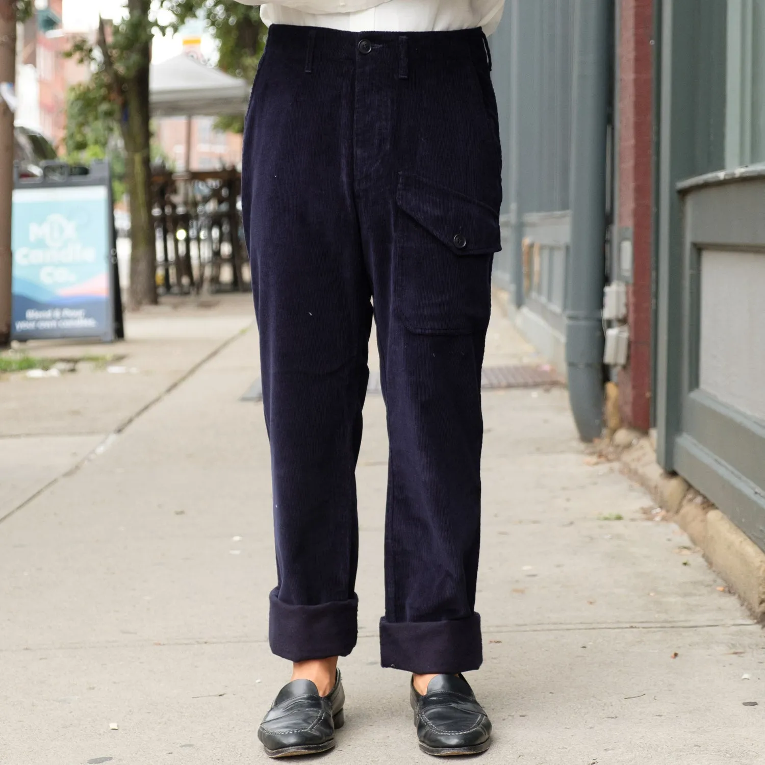 Harper Trousers in Navy Needlecord Corduroy