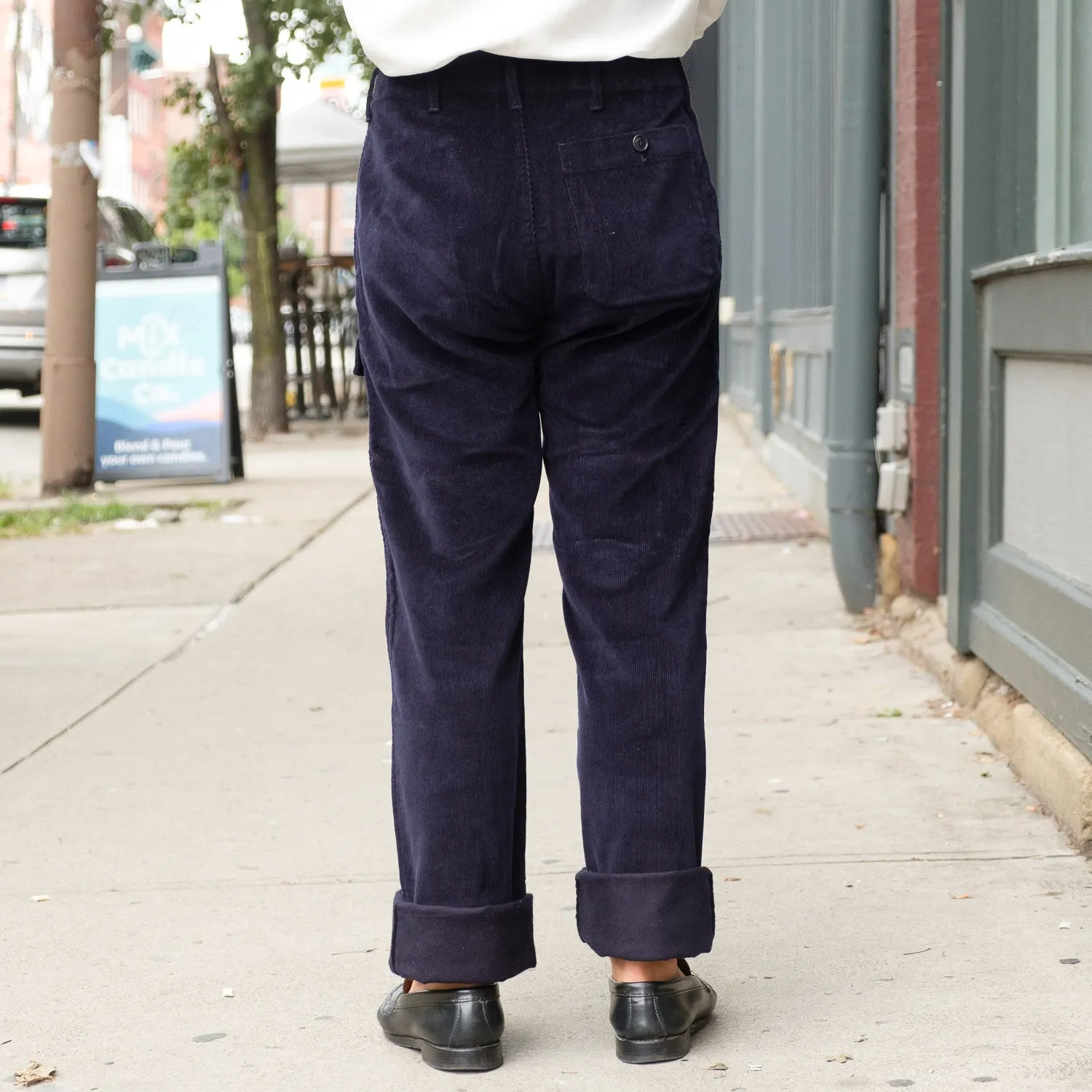 Harper Trousers in Navy Needlecord Corduroy