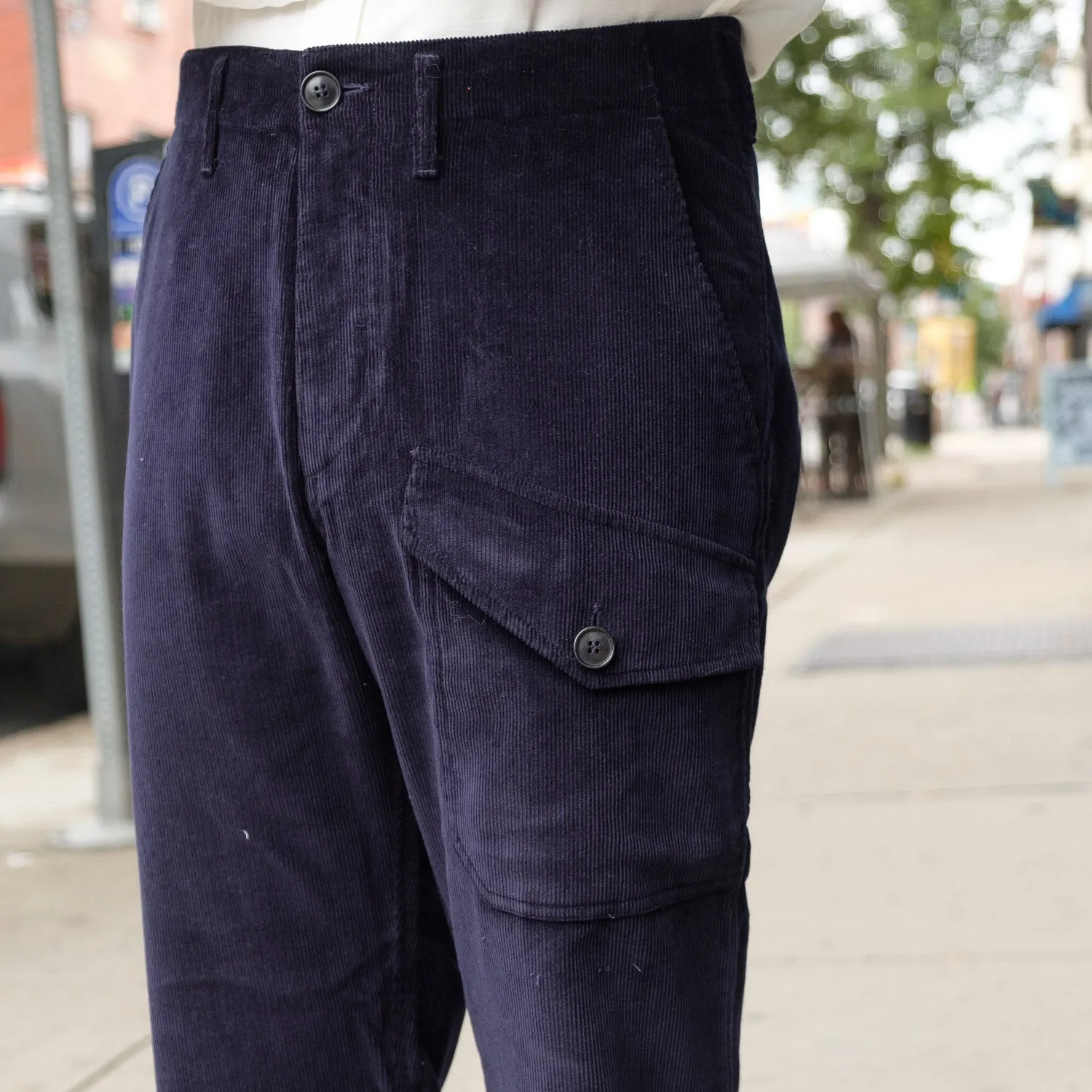 Harper Trousers in Navy Needlecord Corduroy