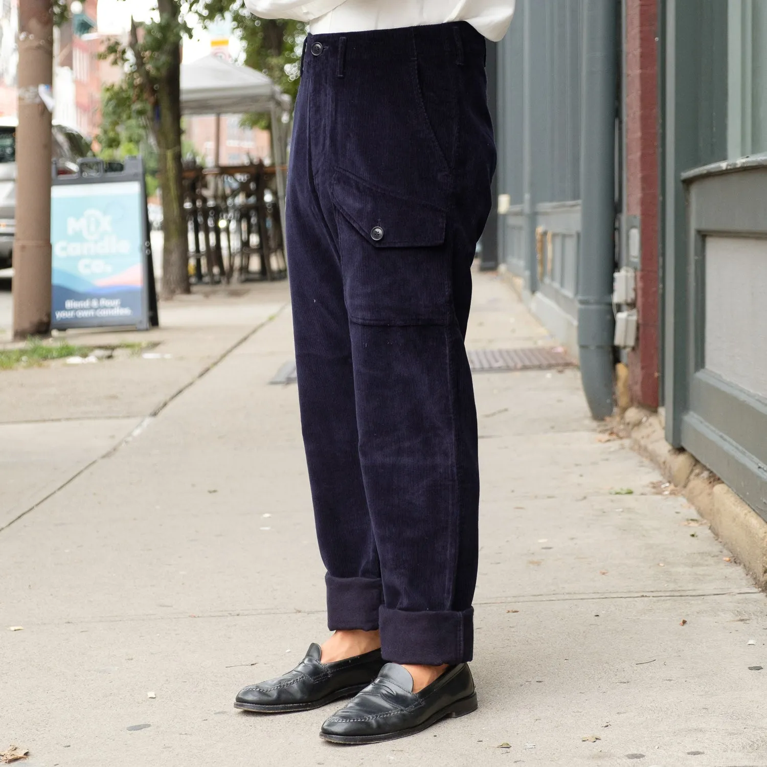 Harper Trousers in Navy Needlecord Corduroy