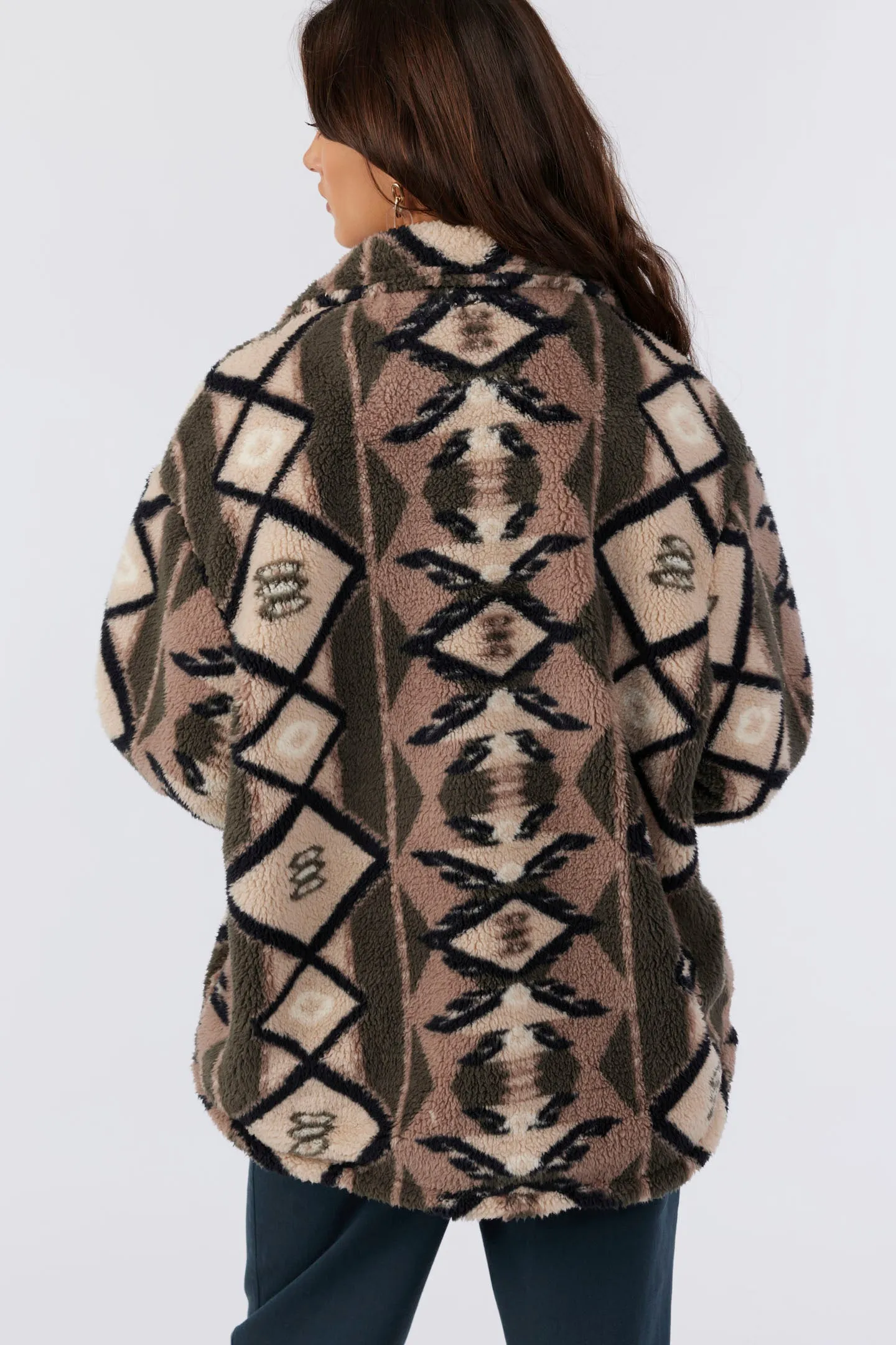 HEATH GEO HIGH PILE OVERSIZED FLEECE JACKET