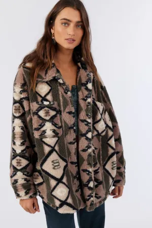 HEATH GEO HIGH PILE OVERSIZED FLEECE JACKET