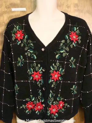 Horrible Poinsettias Cheap Ugly Christmas Sweater