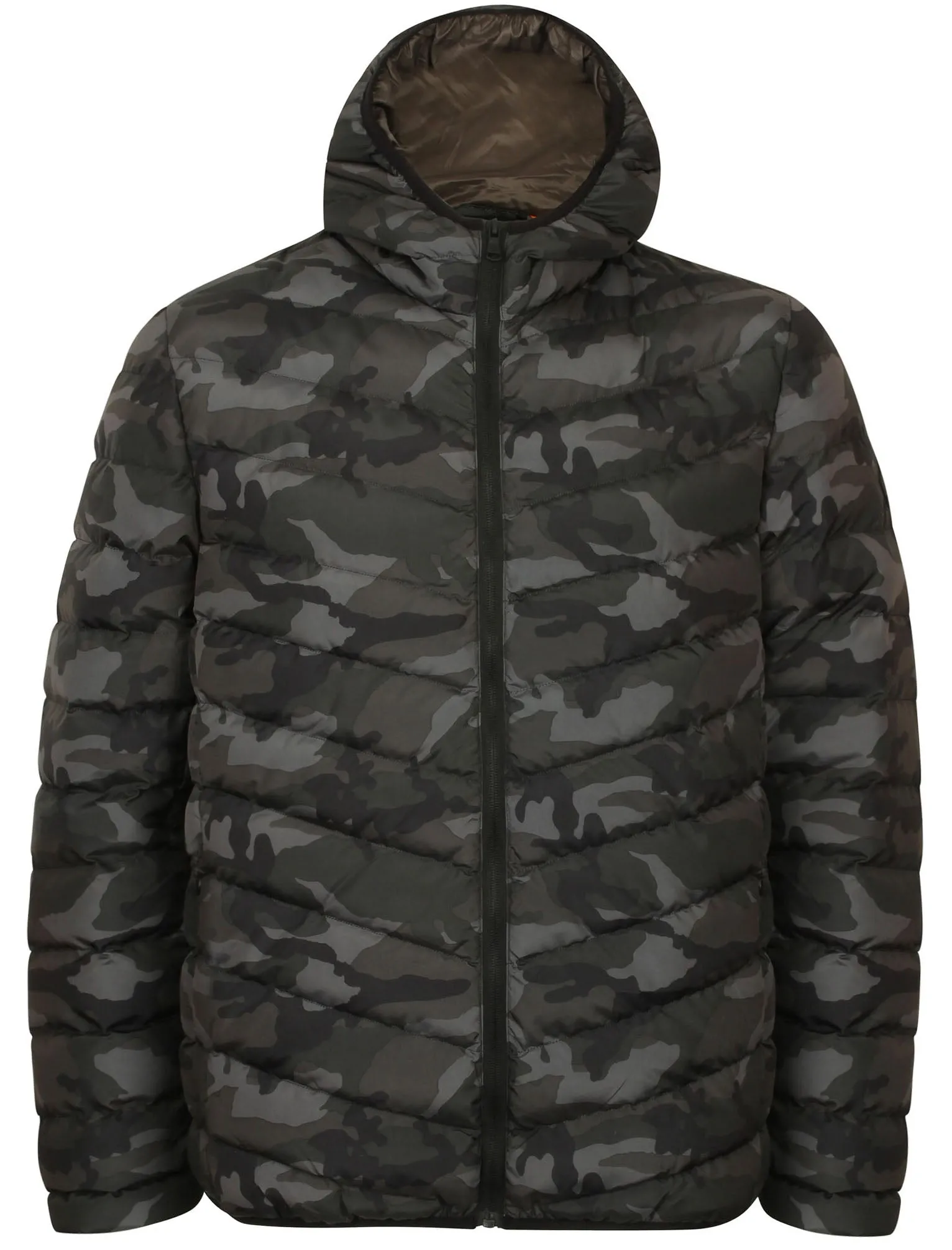 Humberstone Quilted Puffer Jacket In Grey Camo - Dissident