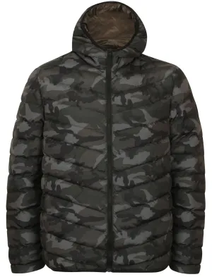 Humberstone Quilted Puffer Jacket In Grey Camo - Dissident