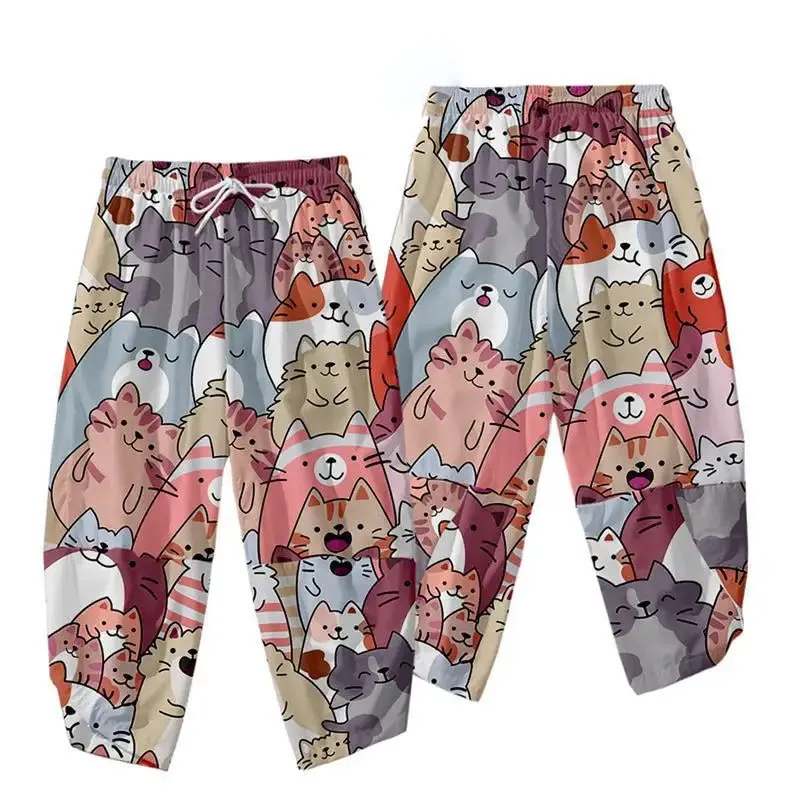 Japanese Cat Print Kimono Cardigan