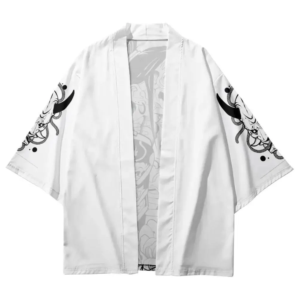 Japanese Samurai Print Kimono Cardigan