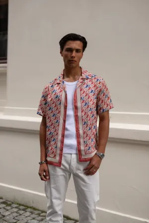 J.LINDEBERG Elio Tencel Moto Print Shirt