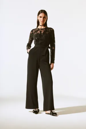 Joseph Ribkoff Jumpsuit in Black Sequins