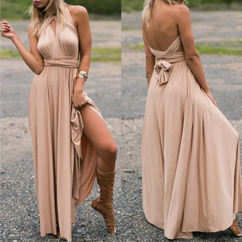 JuliaFashion - 2024 Women Maxi Club Dress Bandage Long Party Multiway Swing Dress