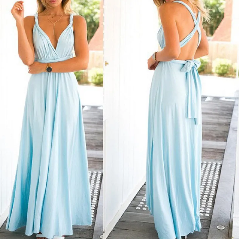 JuliaFashion - 2024 Women Maxi Club Dress Bandage Long Party Multiway Swing Dress