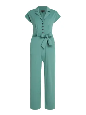 King Louie Darcy jumpsuit milano crepe dusty turquoise