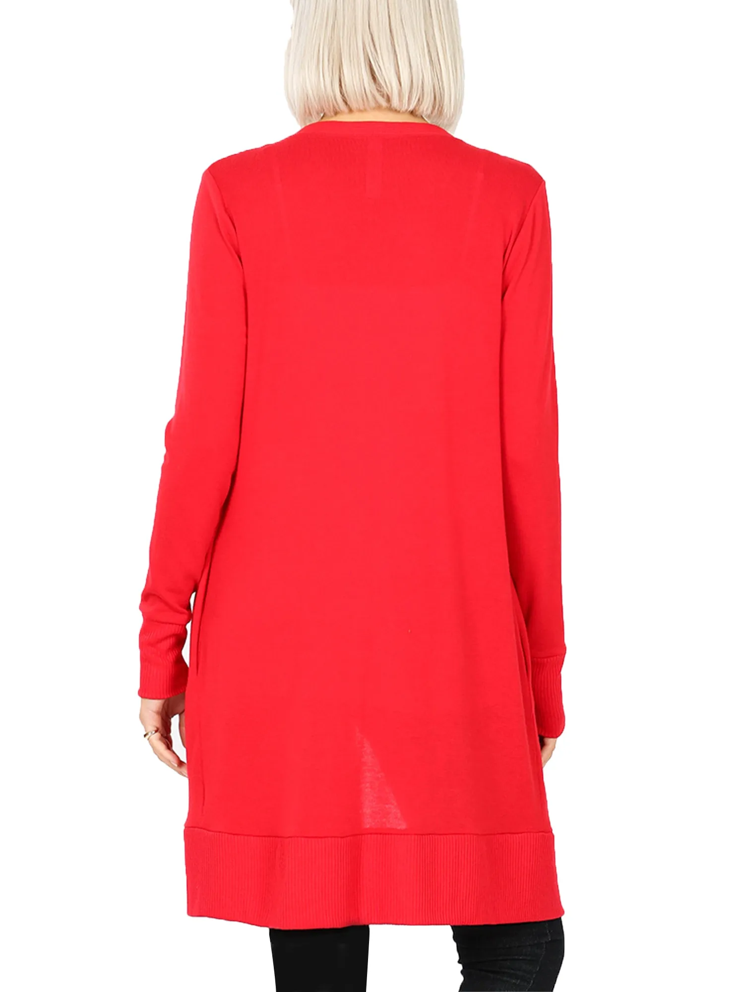 KOGMO Women's Long Knit Cardigan Sweater with Snap Buttons