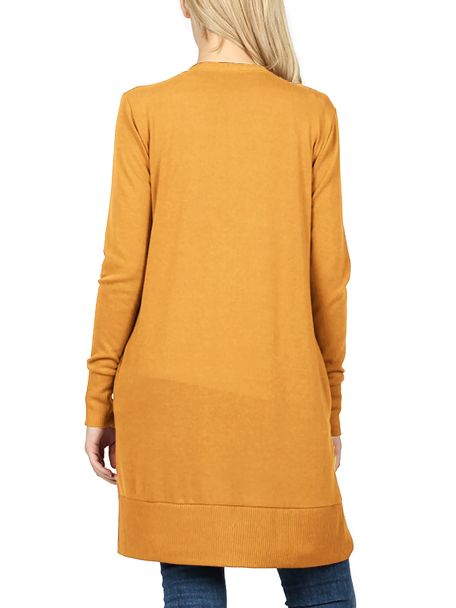 KOGMO Women's Long Knit Cardigan Sweater with Snap Buttons