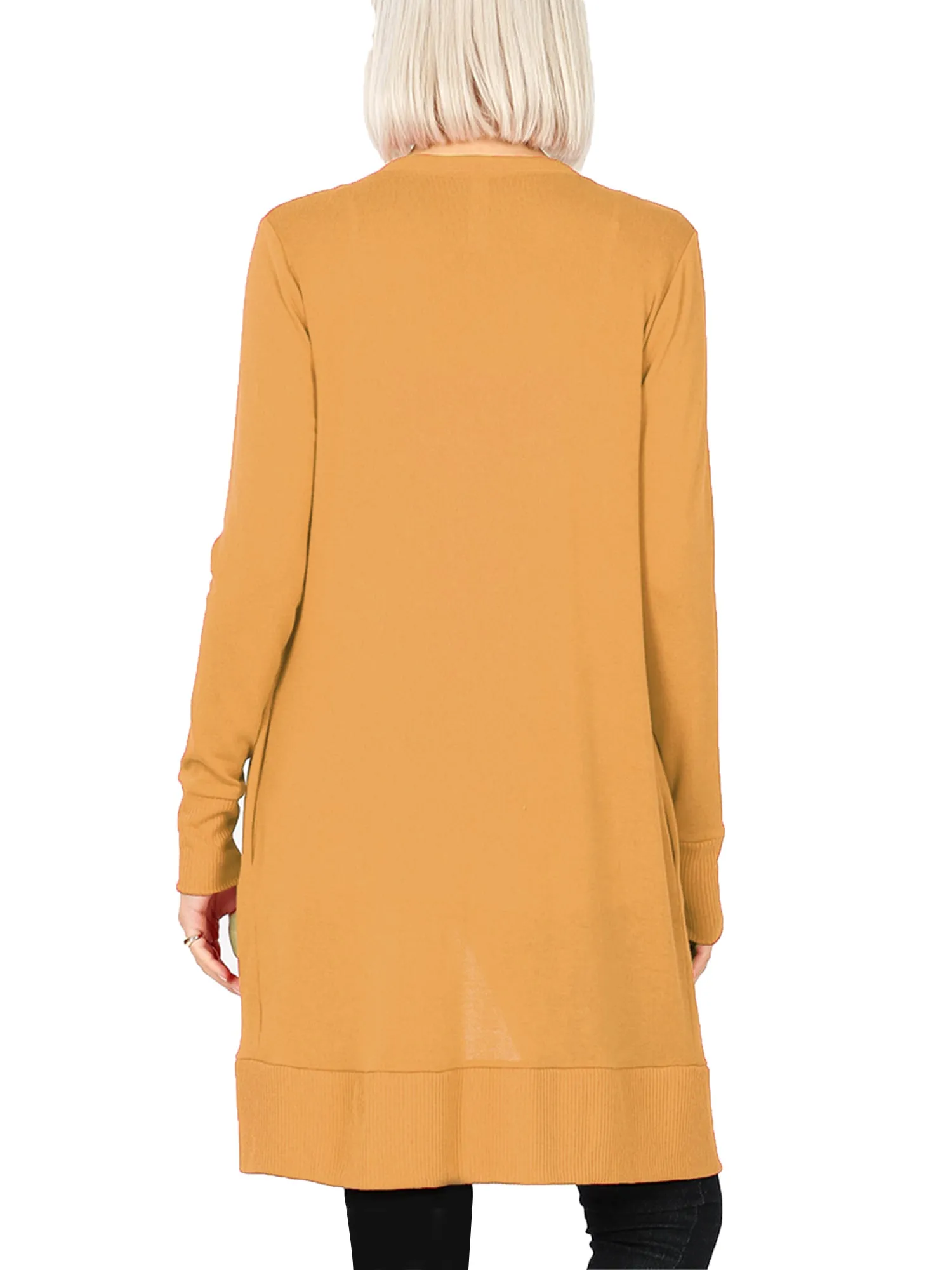 KOGMO Women's Long Knit Cardigan Sweater with Snap Buttons
