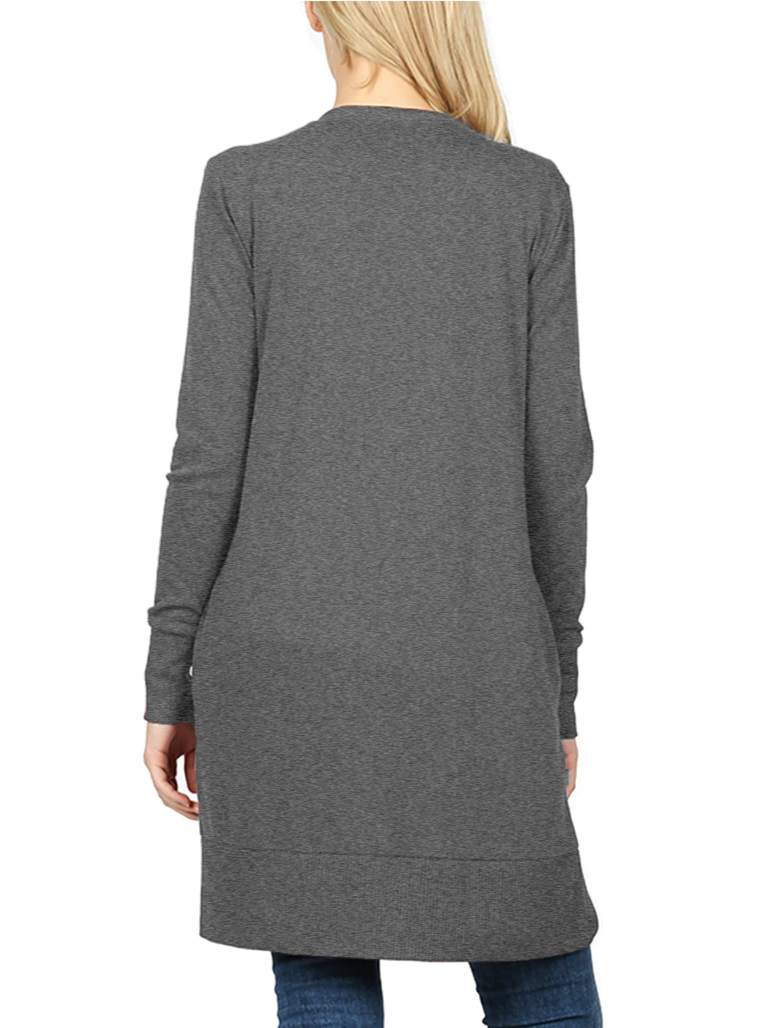 KOGMO Women's Long Knit Cardigan Sweater with Snap Buttons