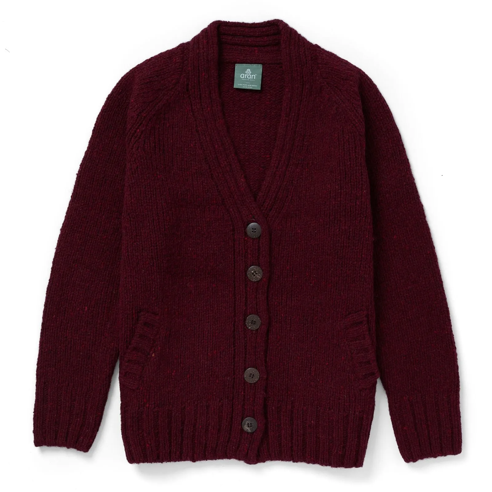 Ladies' Donegal Cardigan with Side Pockets | Berry