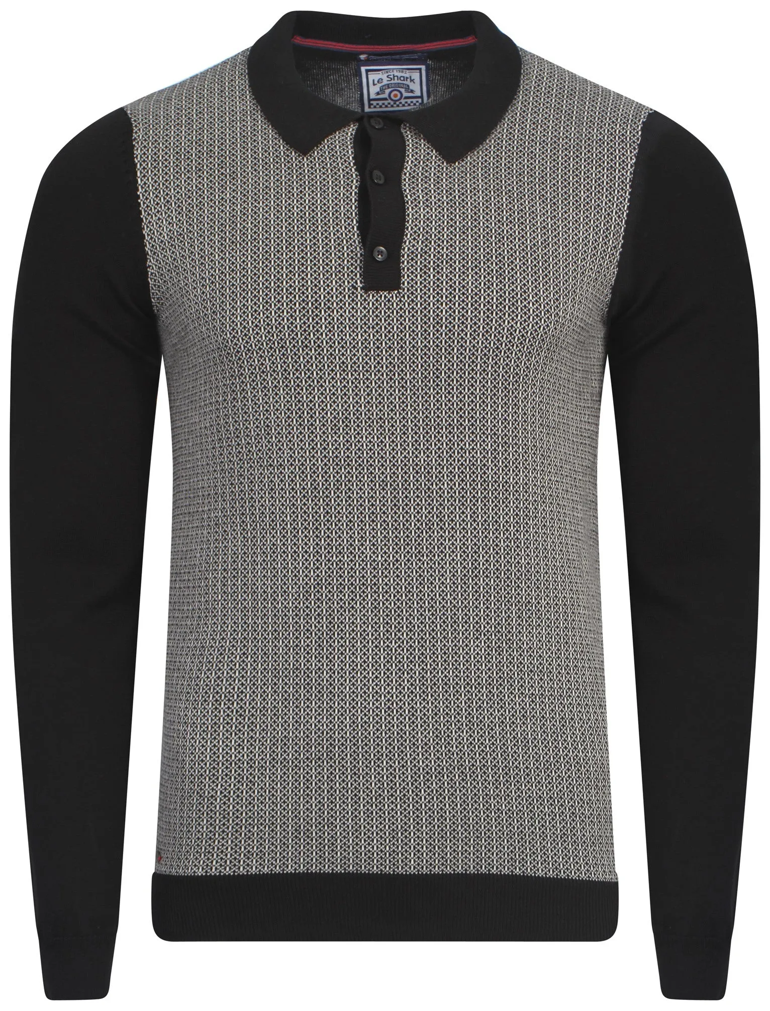 Le Shark Rutto knitted polo in black
