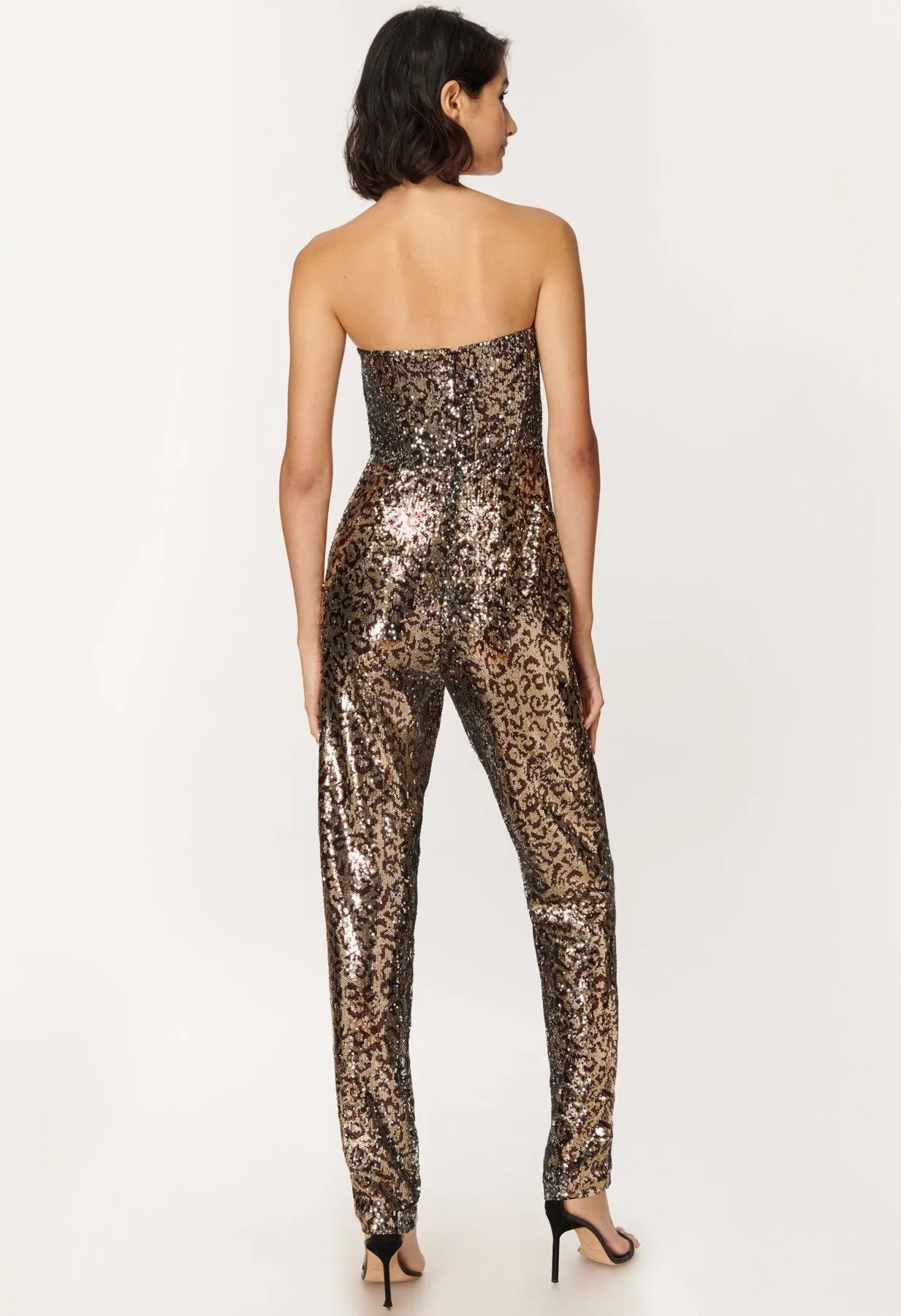 Leopard Sequins Jess Sweetheart Jumpsuit