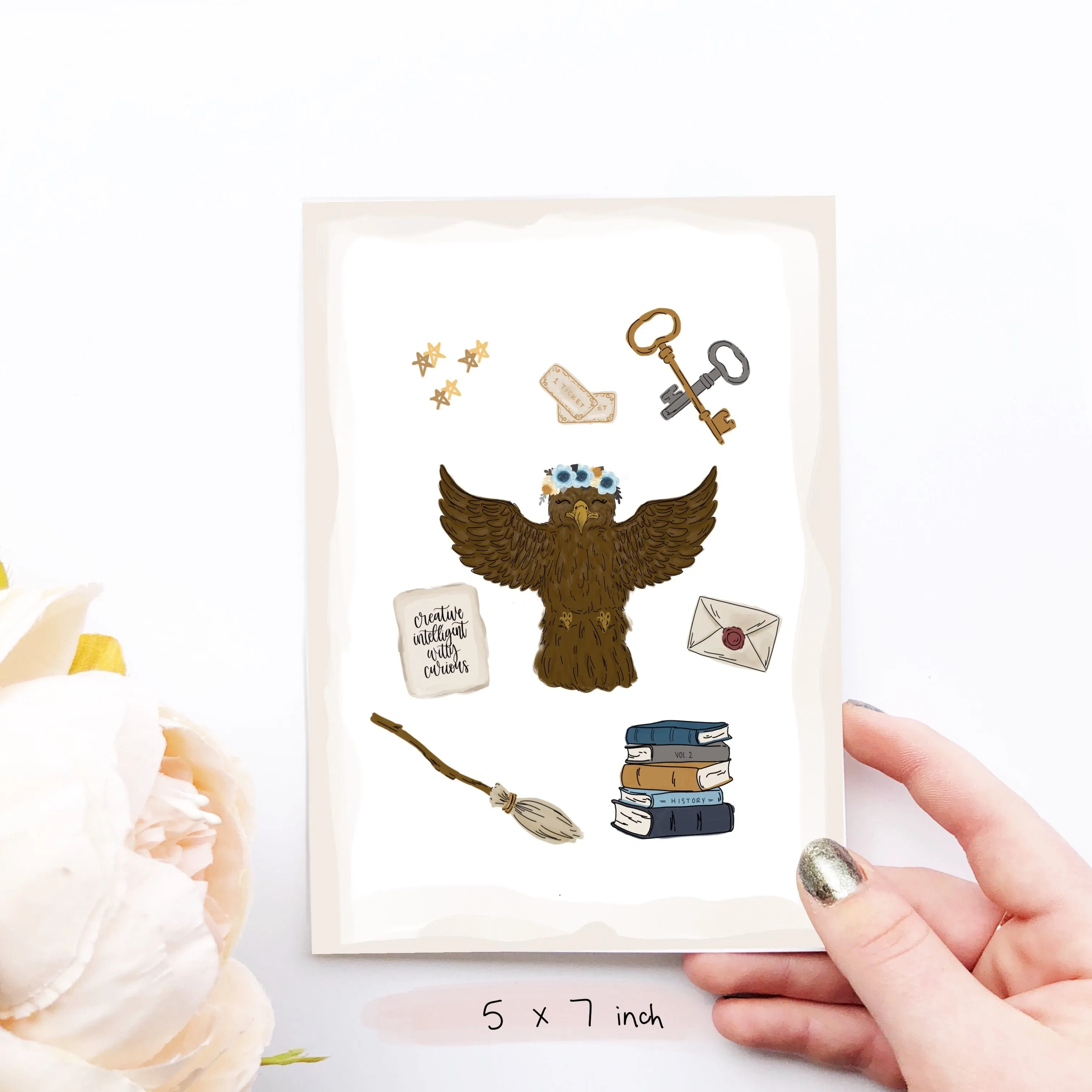 Magical Eagle Collage Art Print