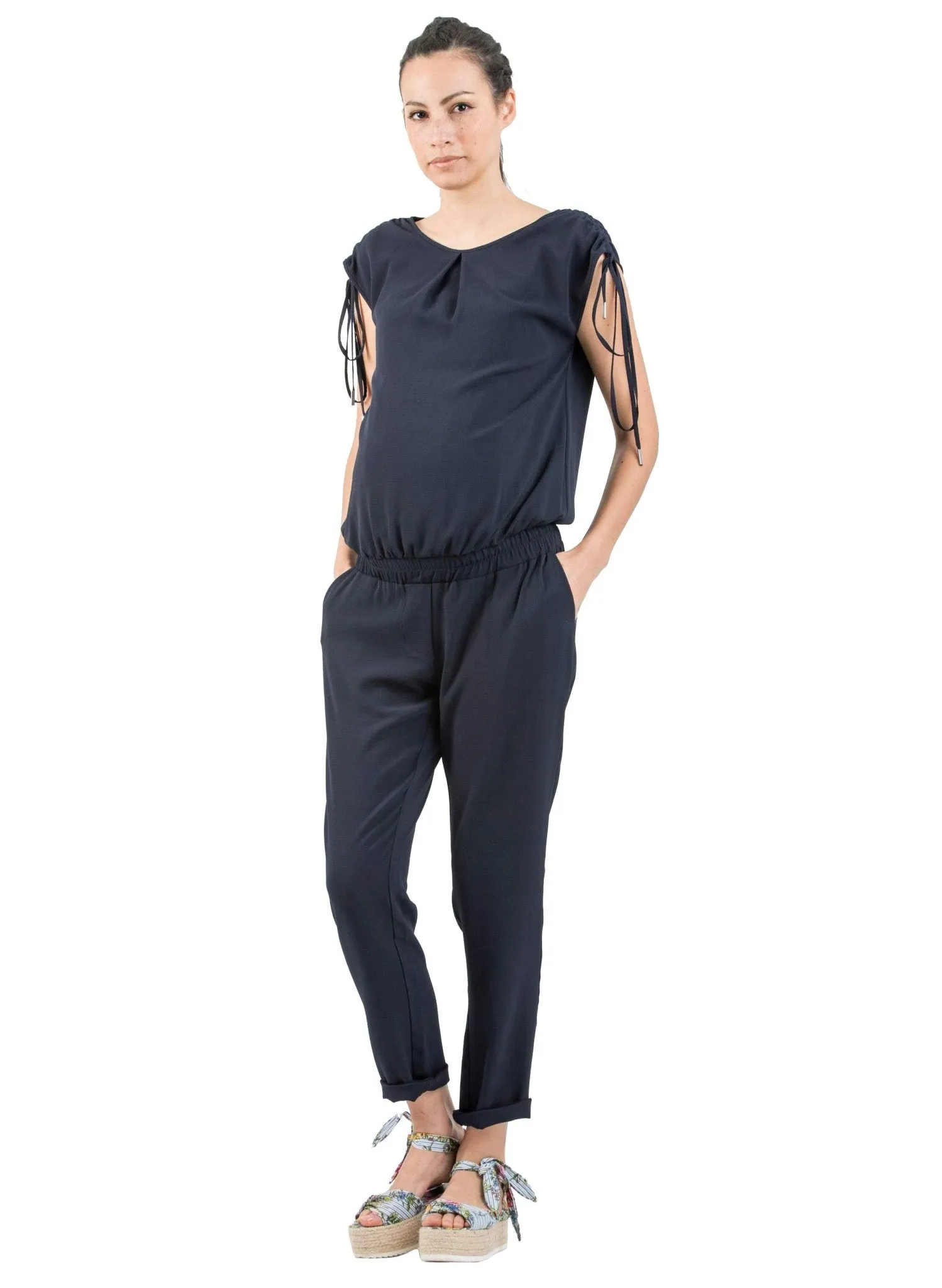 Maternity Jumpsuit with Shoulder Detail