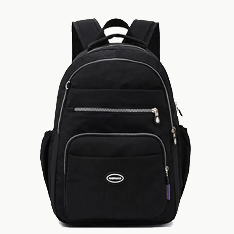Multi-Pocket Nylon Backpack Lightweight Casual Travel Daypack for Women