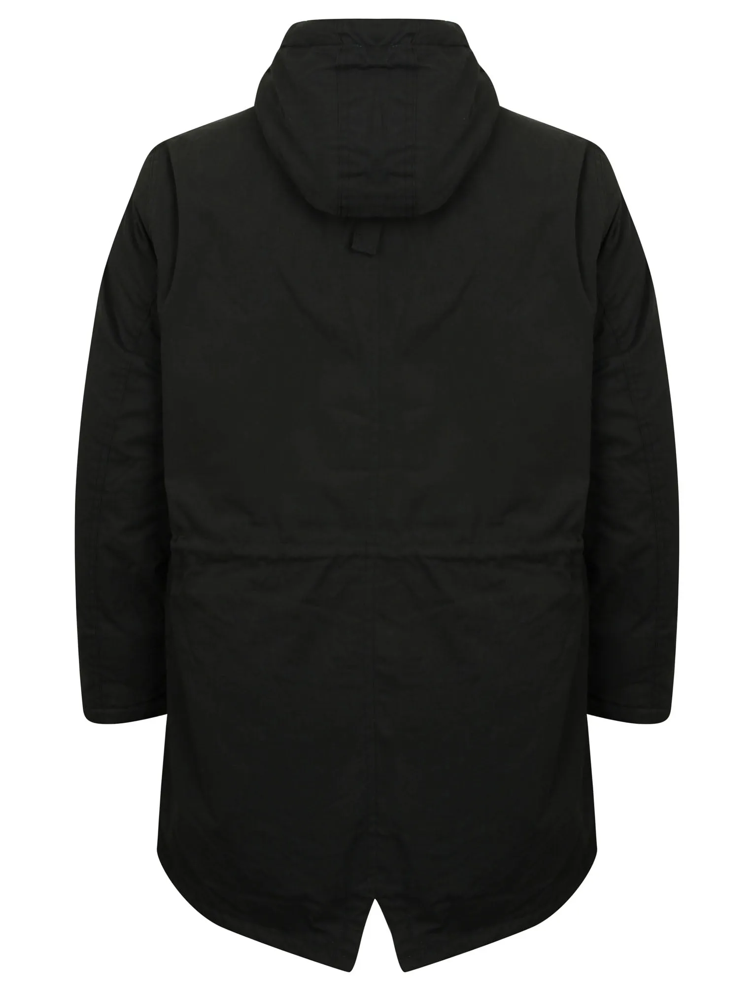 Parton Borg Lined Hooded Parka Jacket in Black - Tokyo Laundry