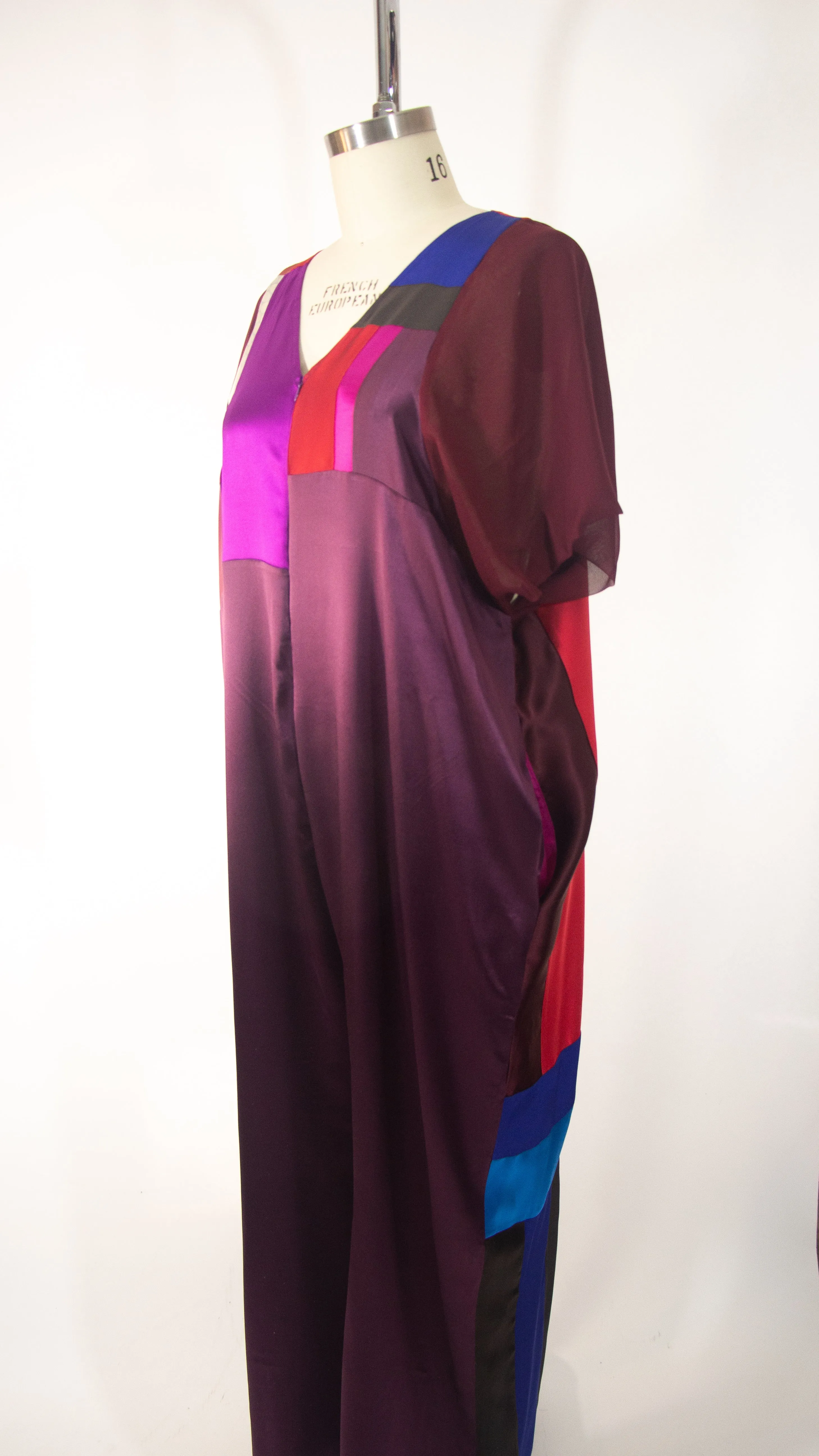 Patchwork Silk Charmuese Jumpsuit