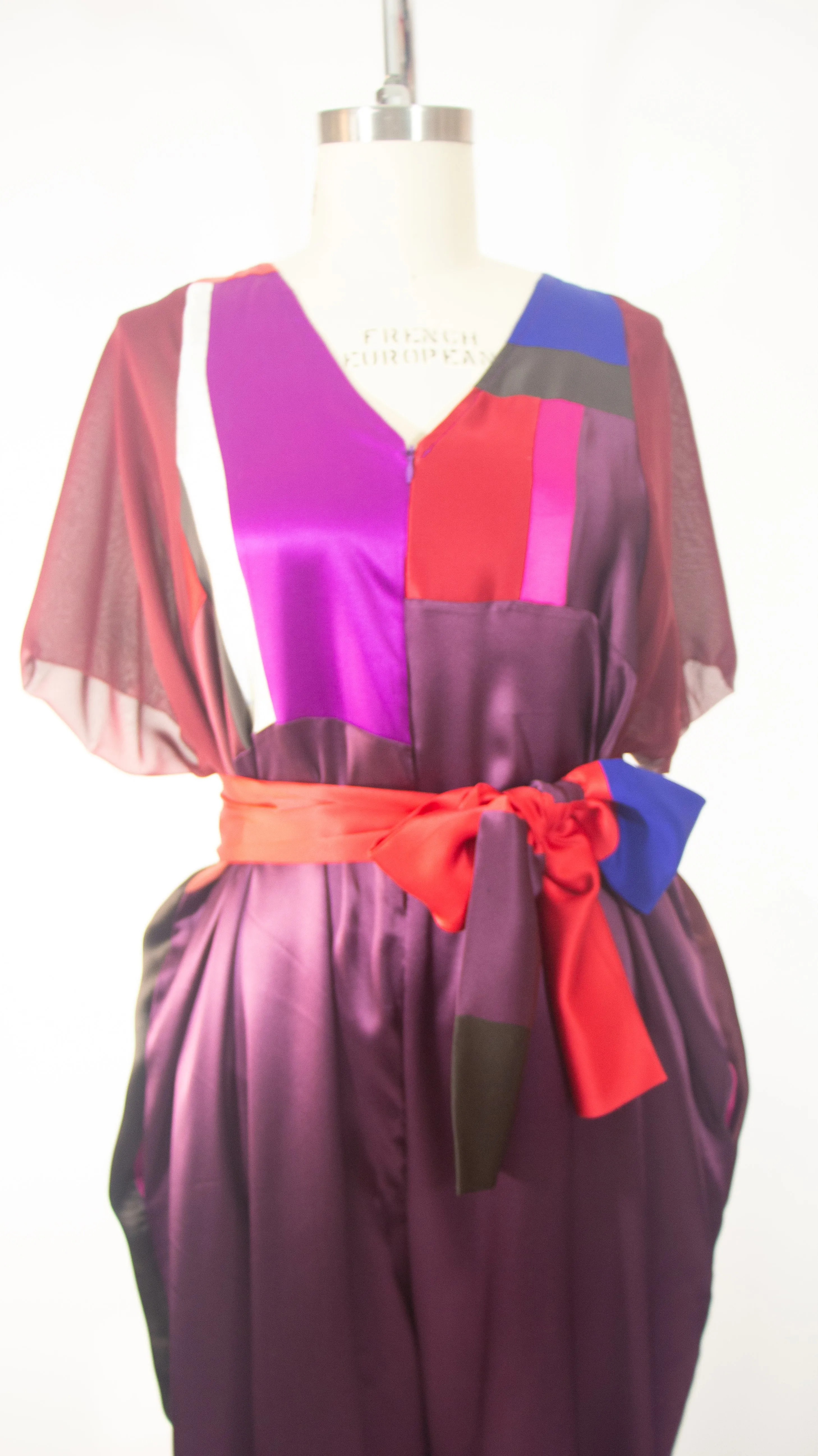 Patchwork Silk Charmuese Jumpsuit