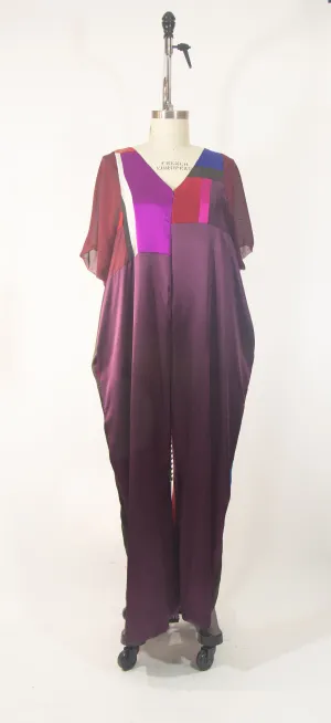 Patchwork Silk Charmuese Jumpsuit