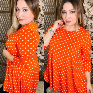 Polka Dot 3/4 Sleeve Top