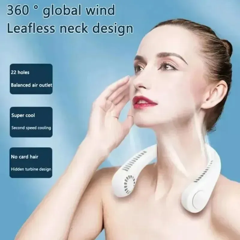 Portable 3 speed Bladeless Around the Neck Cooling System
