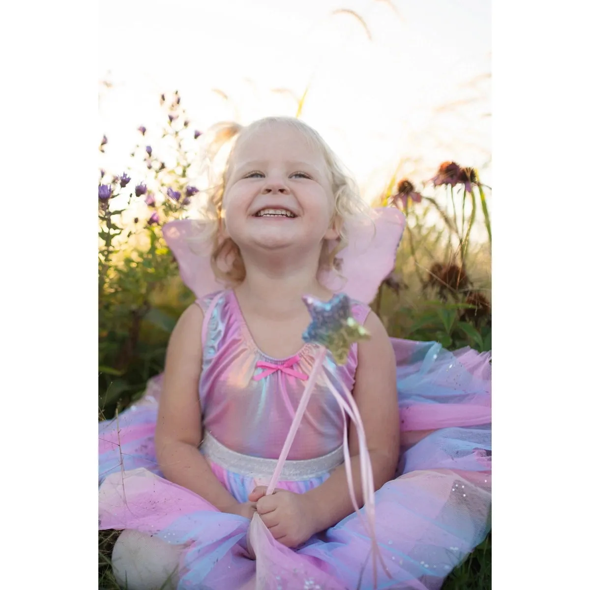 rainbow sequins skirt with wings & wand size 4-6
