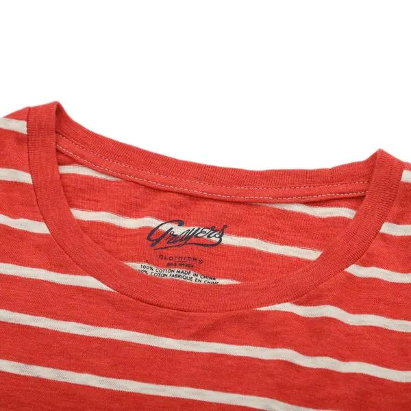 Red Engineered Stripe Tee