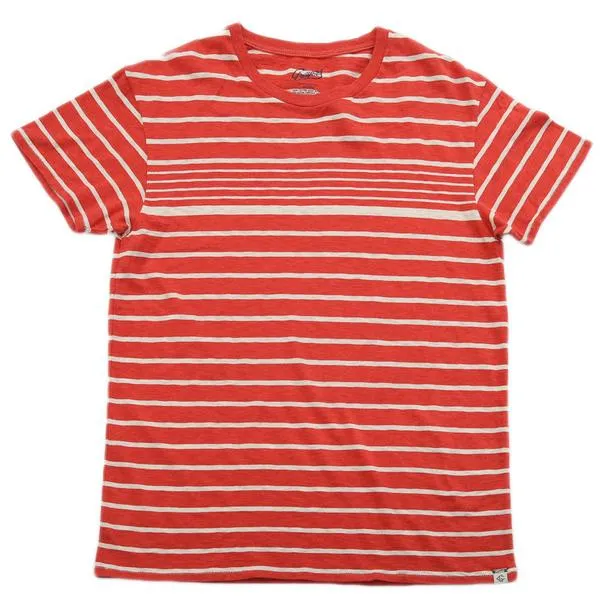 Red Engineered Stripe Tee