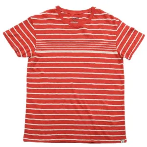 Red Engineered Stripe Tee
