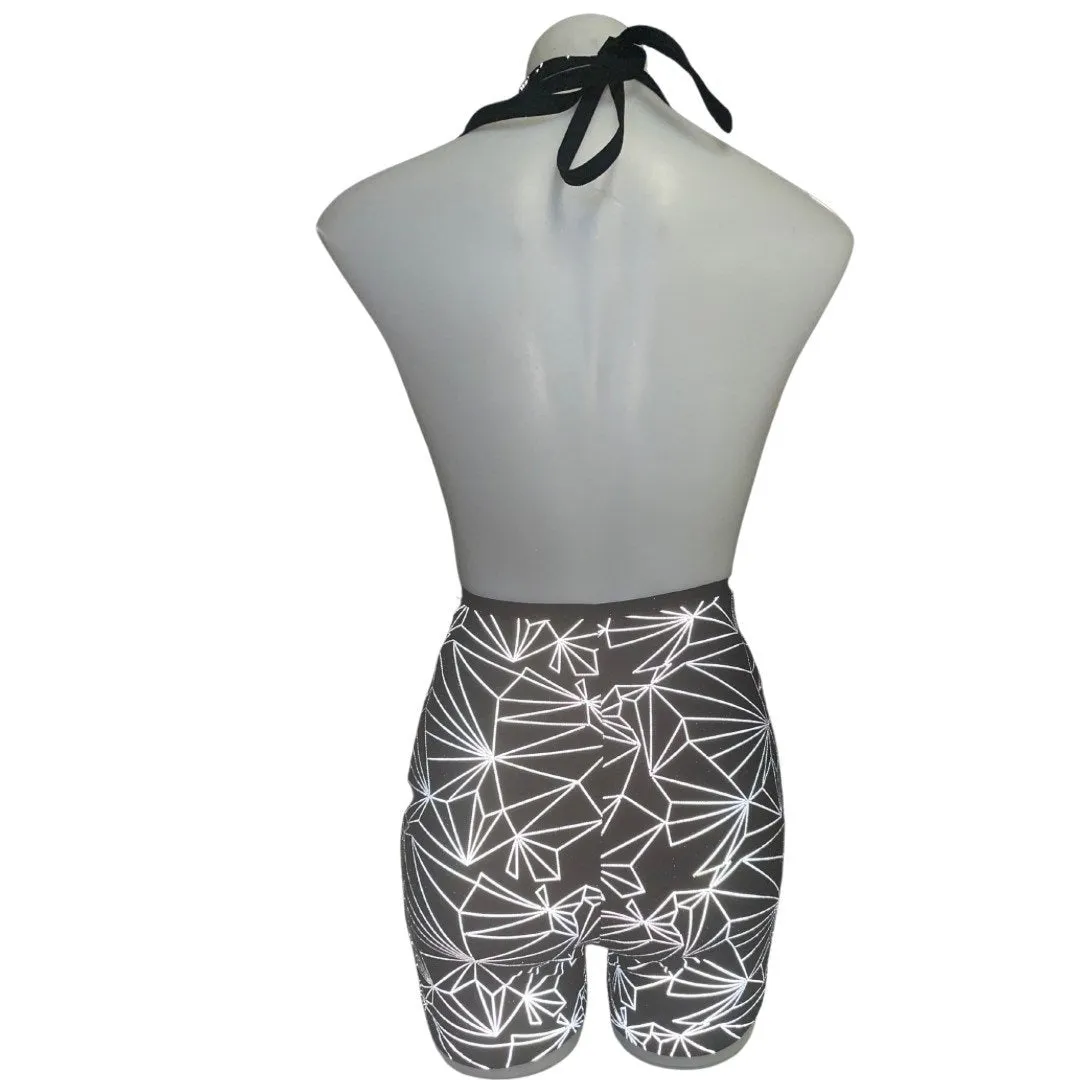 REFLECTIVE PLAYSUIT | Playsuit | Halter Romper | Festival Outfit | Rave Jumpsuit | Boho | You pick the Fabric