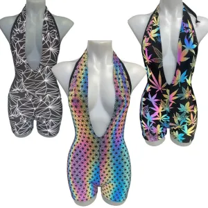 REFLECTIVE PLAYSUIT | Playsuit | Halter Romper | Festival Outfit | Rave Jumpsuit | Boho | You pick the Fabric