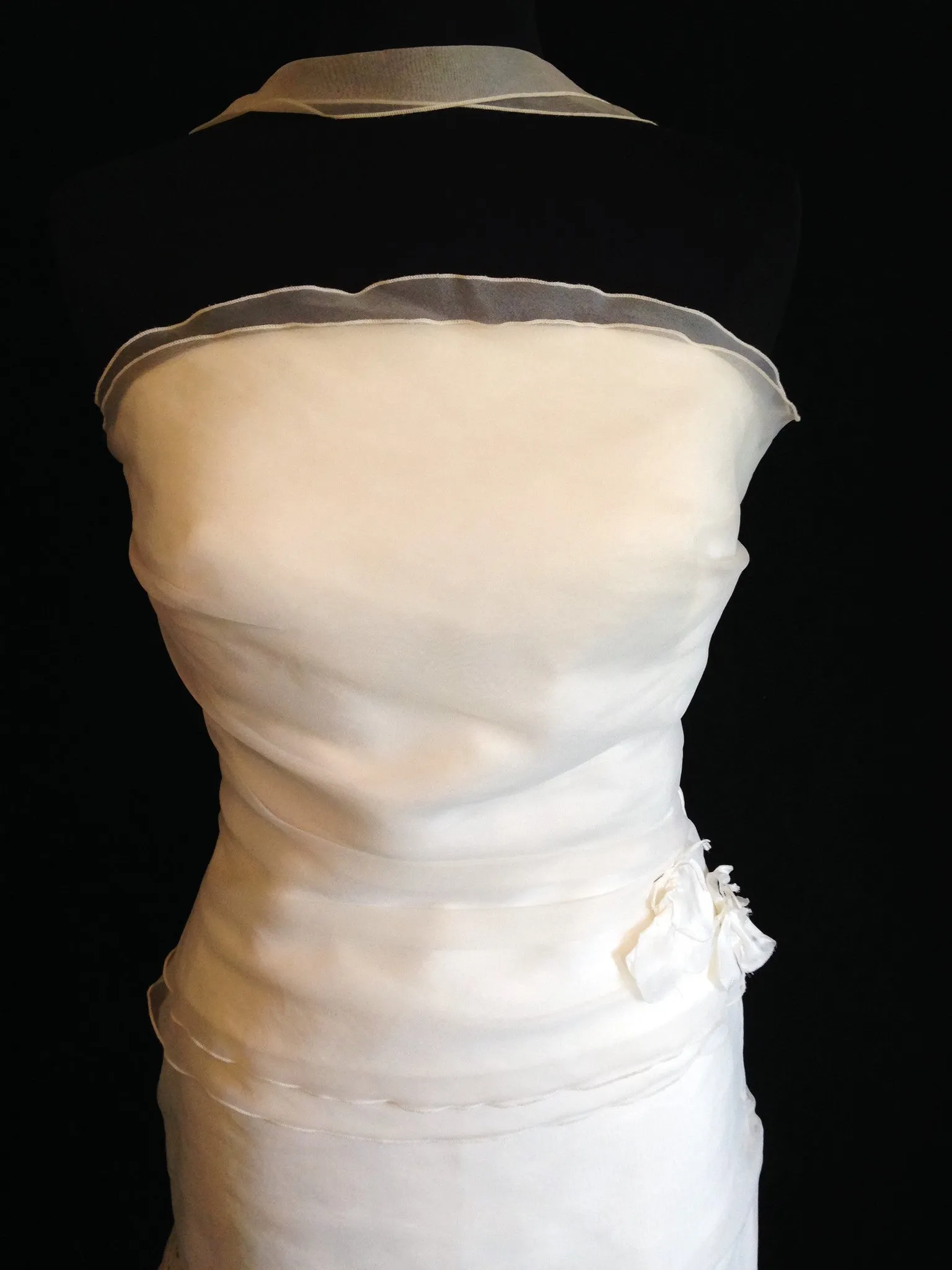 Rembo styling sample wedding dress vintage soft organza petals top and organza skirt