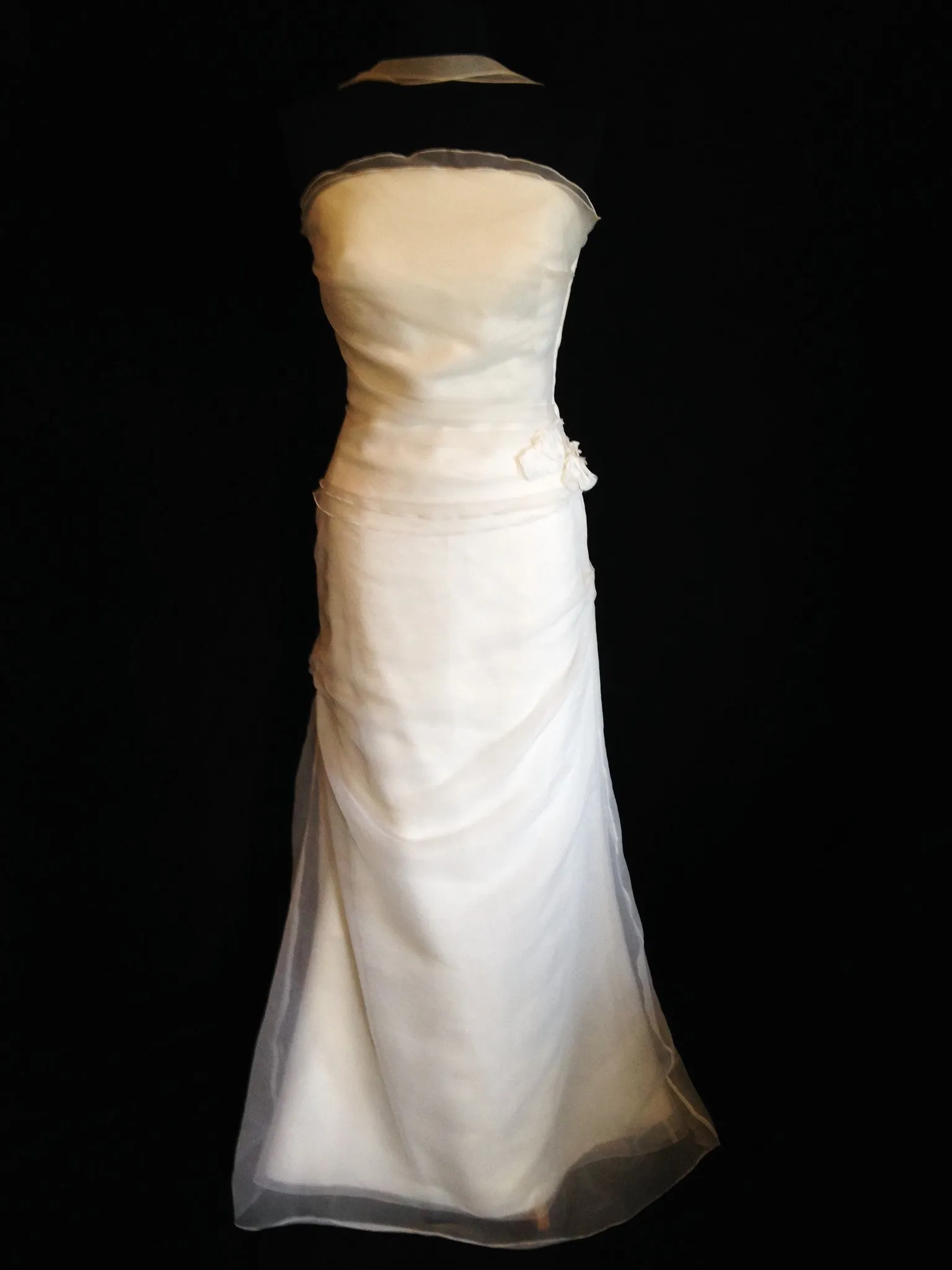 Rembo styling sample wedding dress vintage soft organza petals top and organza skirt