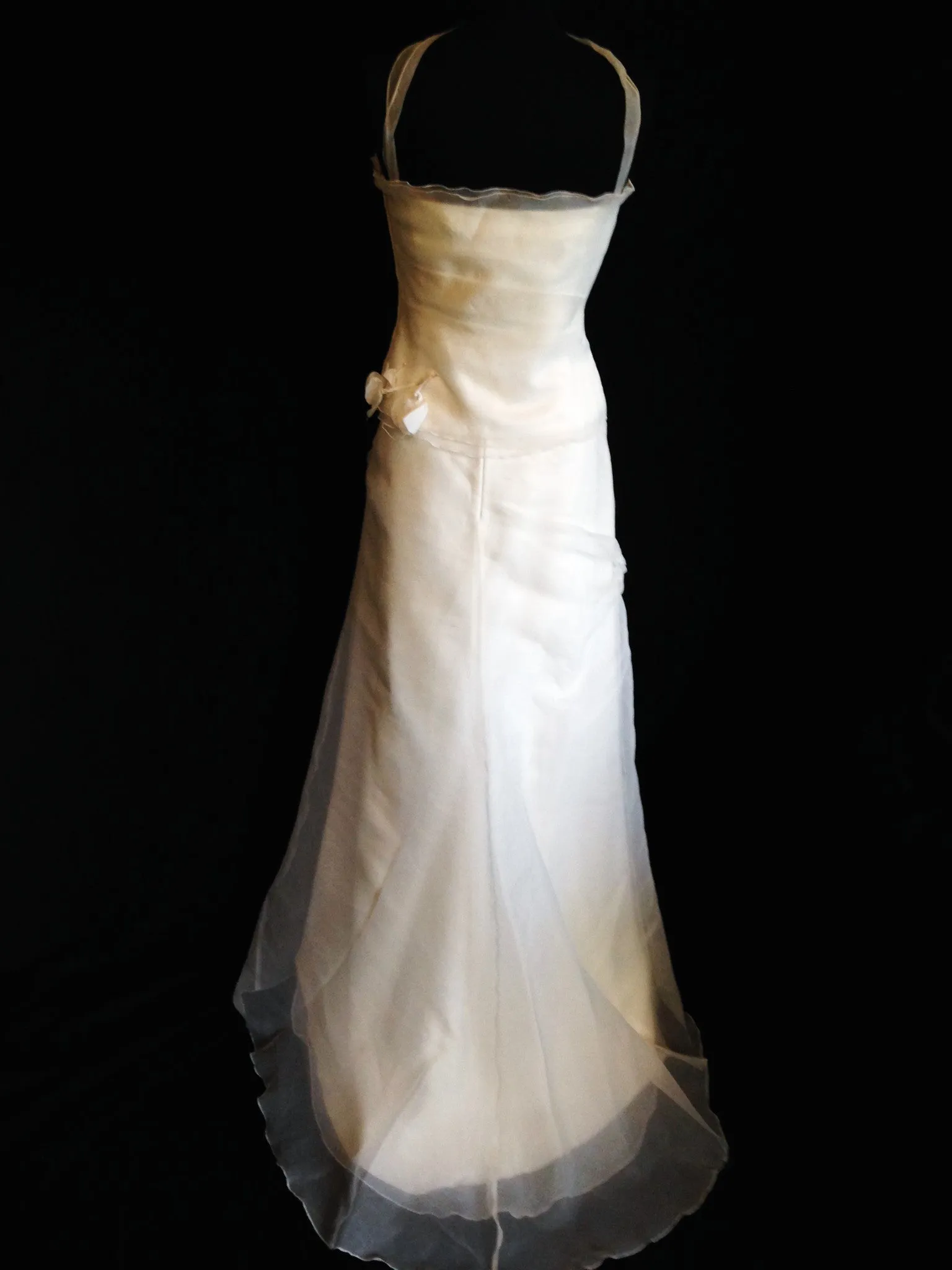 Rembo styling sample wedding dress vintage soft organza petals top and organza skirt