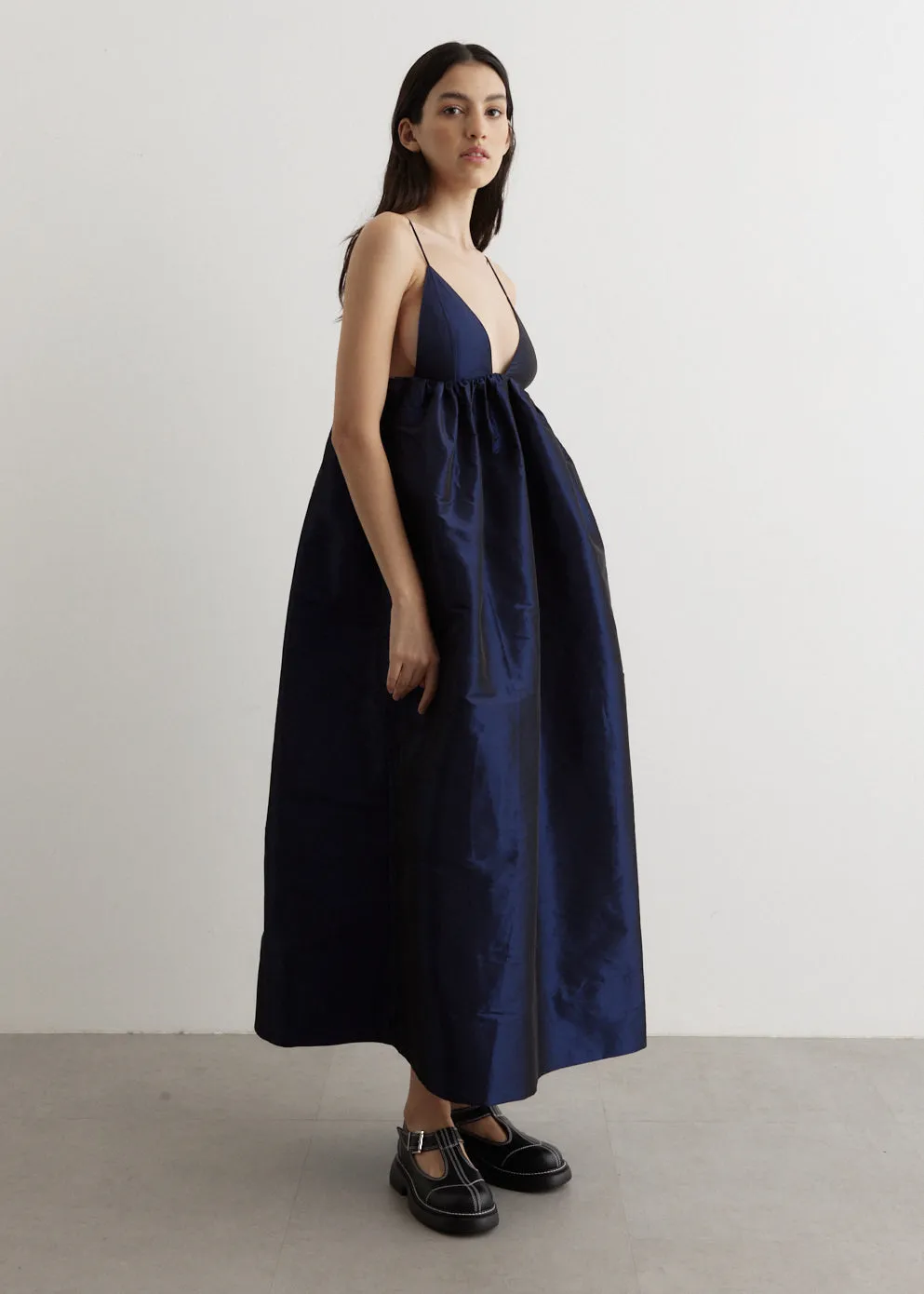 Shiny Taffeta Strap Dress
