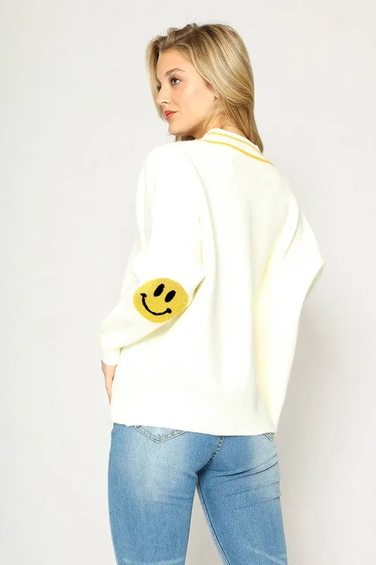 Smiley Face Knit Cardigan